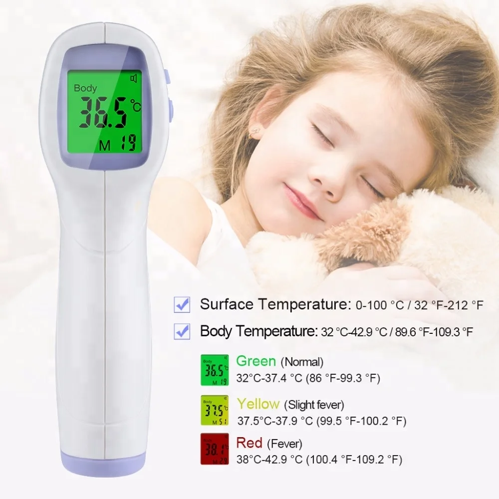 Pacom Gun Non-contact Digital Medical Infrared Thermometers For Babies & Kids