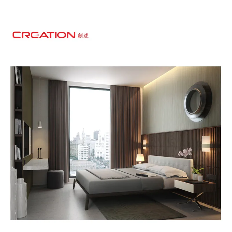 CREATION OLA Hotel Modern HPL Design Fashion Walnut Wood Veneer Hotel Furniture For Hotel Project