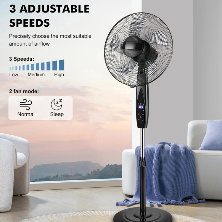 high speed  electric oscillating stand fan price energy-saving with remote for home