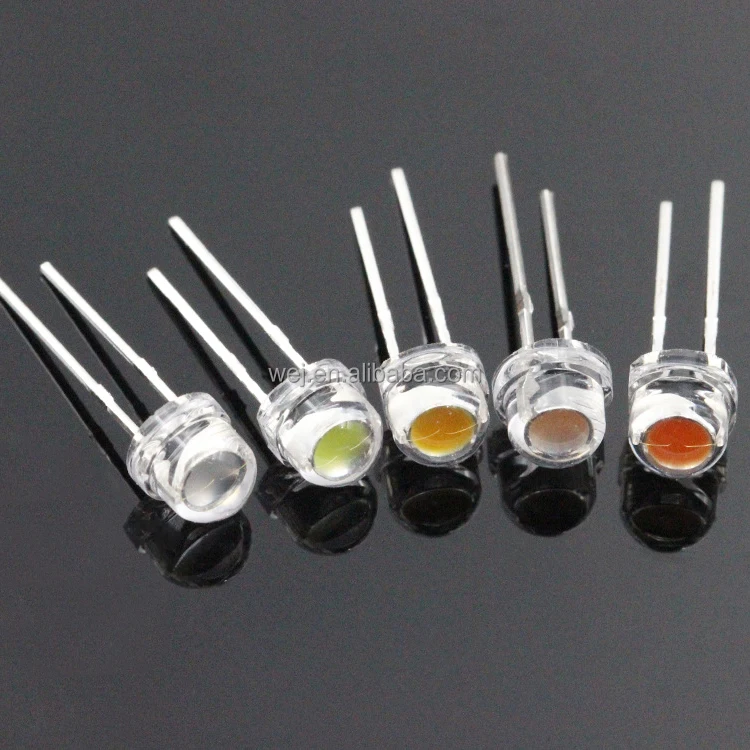 4.8mm 5mm Straw hat dip Led Diode 5mm super bright red led lighting