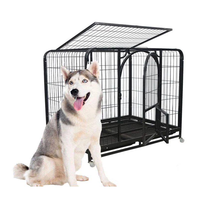heavy duty black dog kennels two doors large animal cage