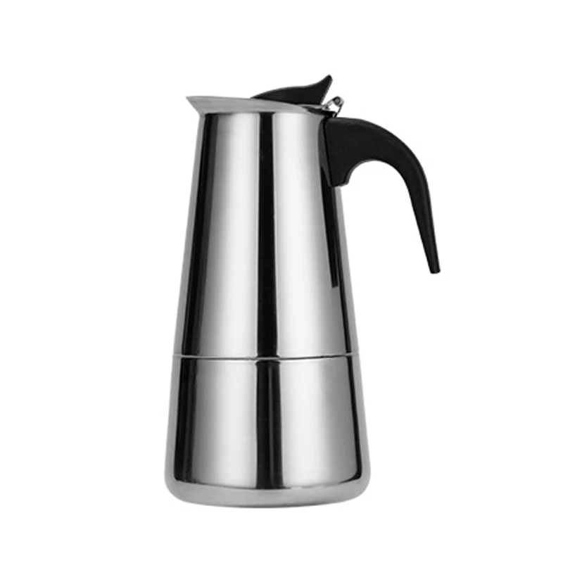 Portable Modern Espresso Stainless Steel Coffee Moka Pot for Gas Stove, Induction Cooker