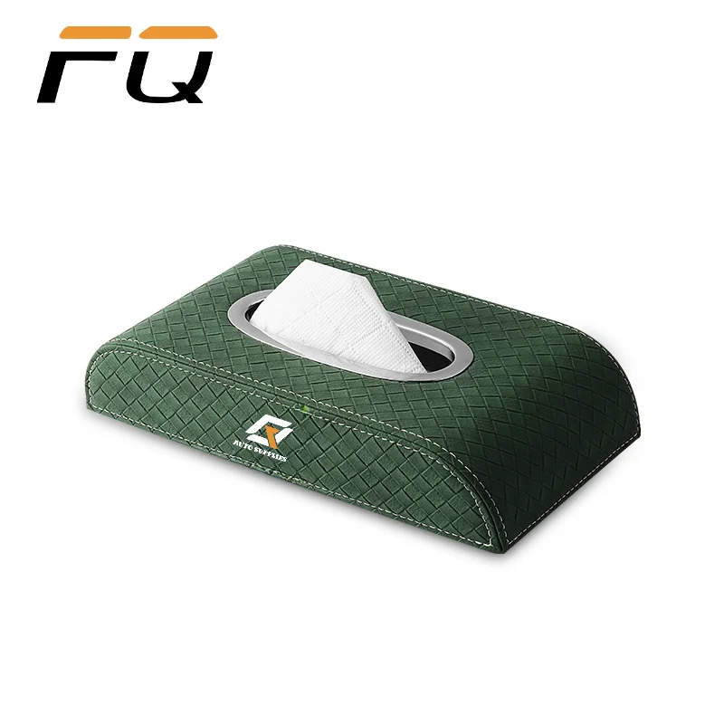 2024 Customizable LOGO Factory Car Accessories Armrest Tissue Holder Napkin Bag None Toxic Car PU Facial Tissue Box Organizer