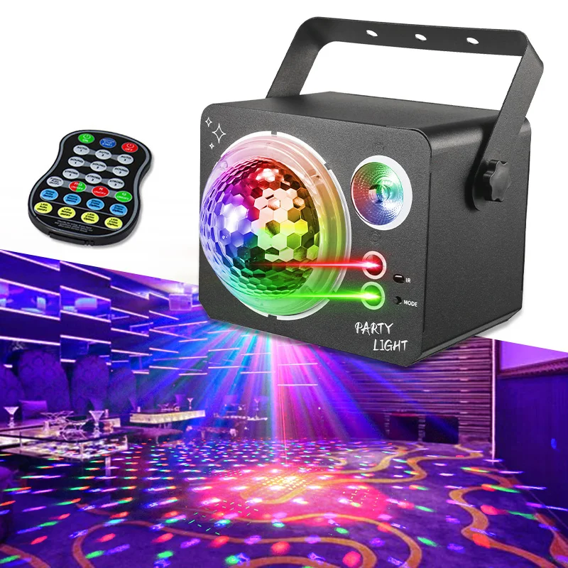 Projector laser light 4 in 1 DJ disco ball voice control ceiling beam light LED strobe effect party light