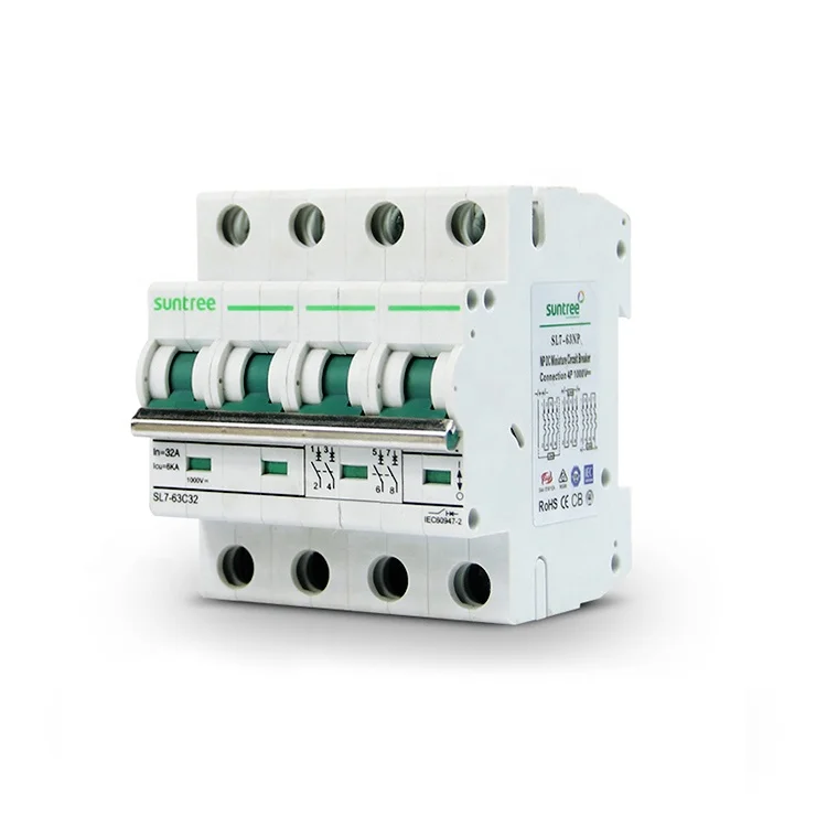 CE IEC сертификат Suntree L7 солнечный PV мощность Выключатель DC 1000 Вольт 4 полюса MCB