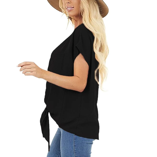 Chinese producer t shirt dress women summer loose fit t shirt femme short-sleeves deep v neck t-shirts woman