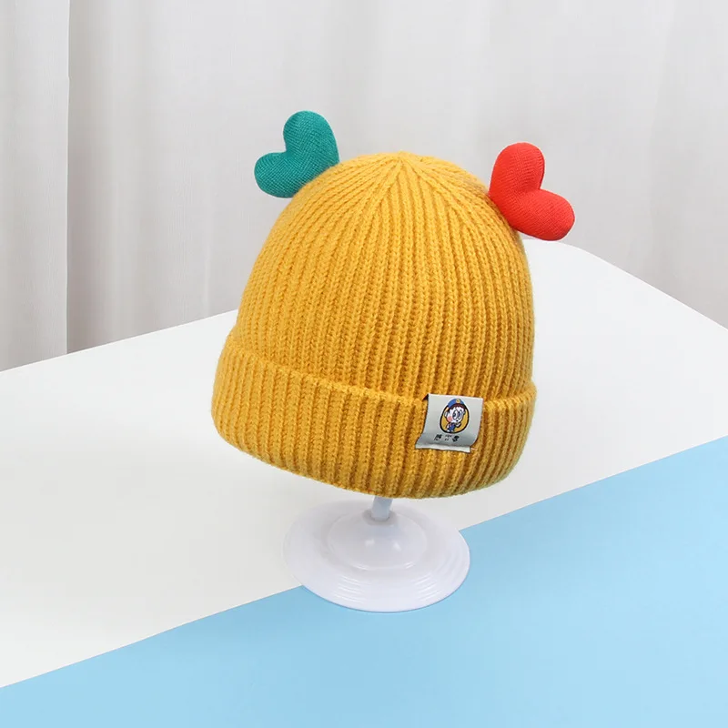 Two color animal ears Knitting  Pattern Soft Warm Cute children kids animal ear hat winter warm hats
