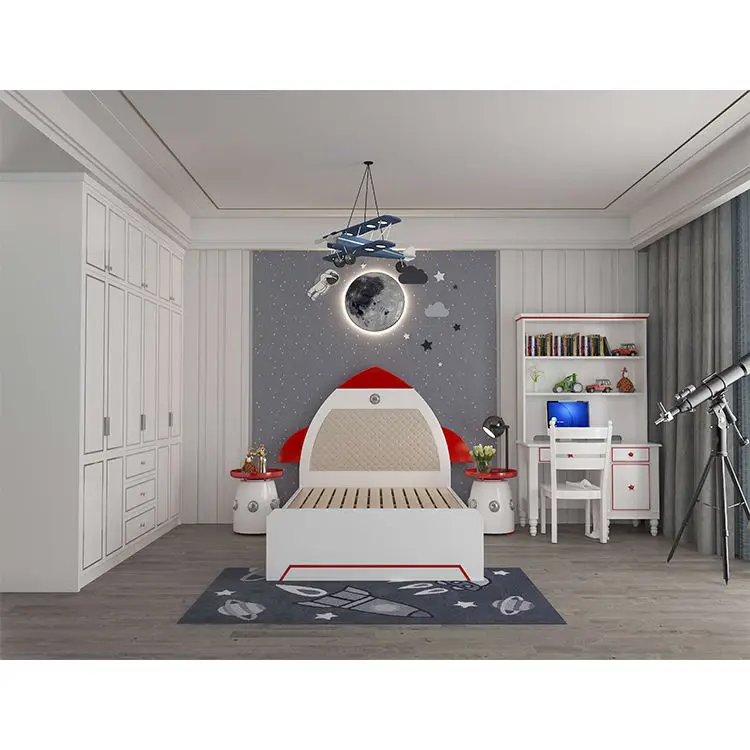 Fashionable Home Bed Cartoon Kids Bedroom Furniture Enfant Upholstered Children Beds
