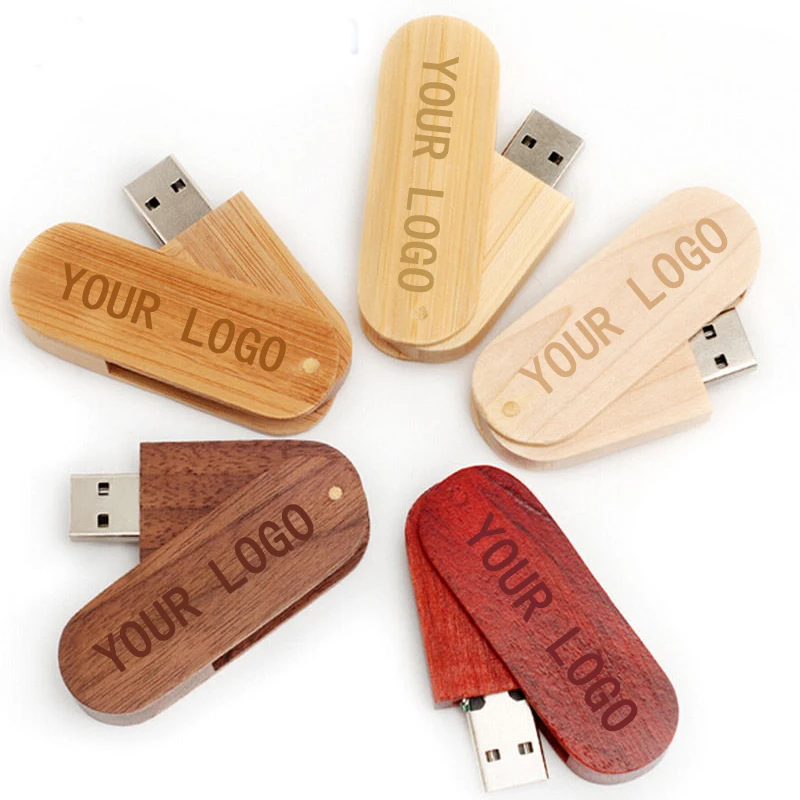 Custom Logo 64Gb Pen Drive 32Gb Pendrive High Speed  Usb Wood Swivel  Stick 3.0 128 Usb 512Gb Custom Flash Drive With Wooden Box