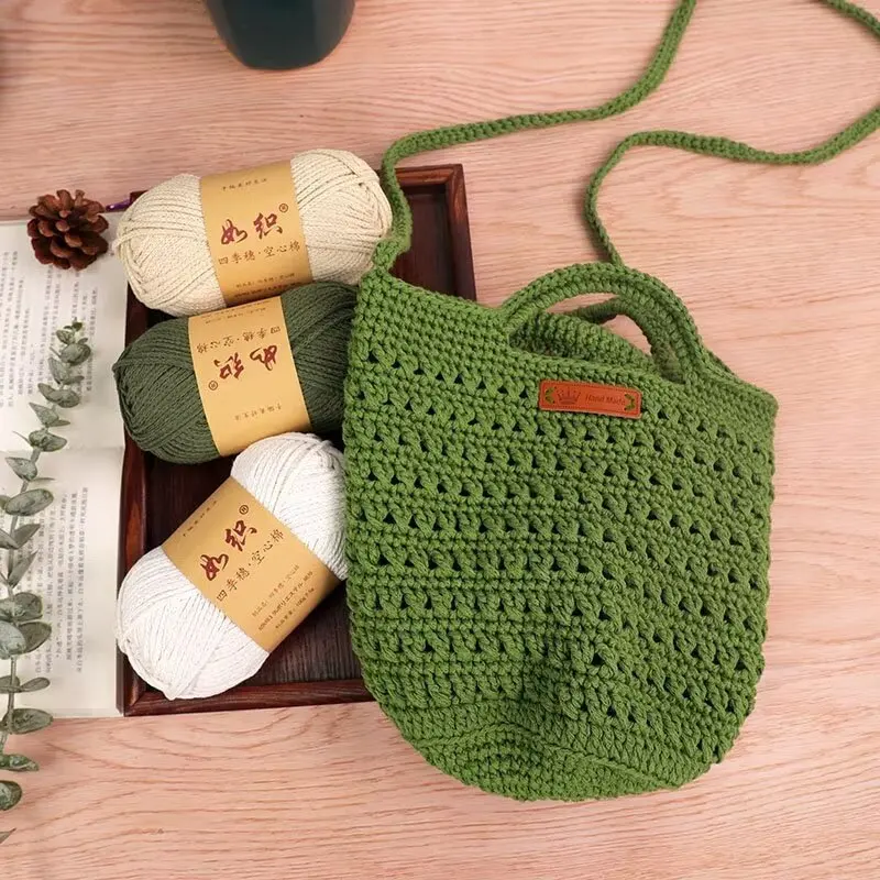 2mm Cotton Polyester Braided Macrame Cord Hollow Knitted Round Rope Yarn for Crocheting Bag Basket Cushion