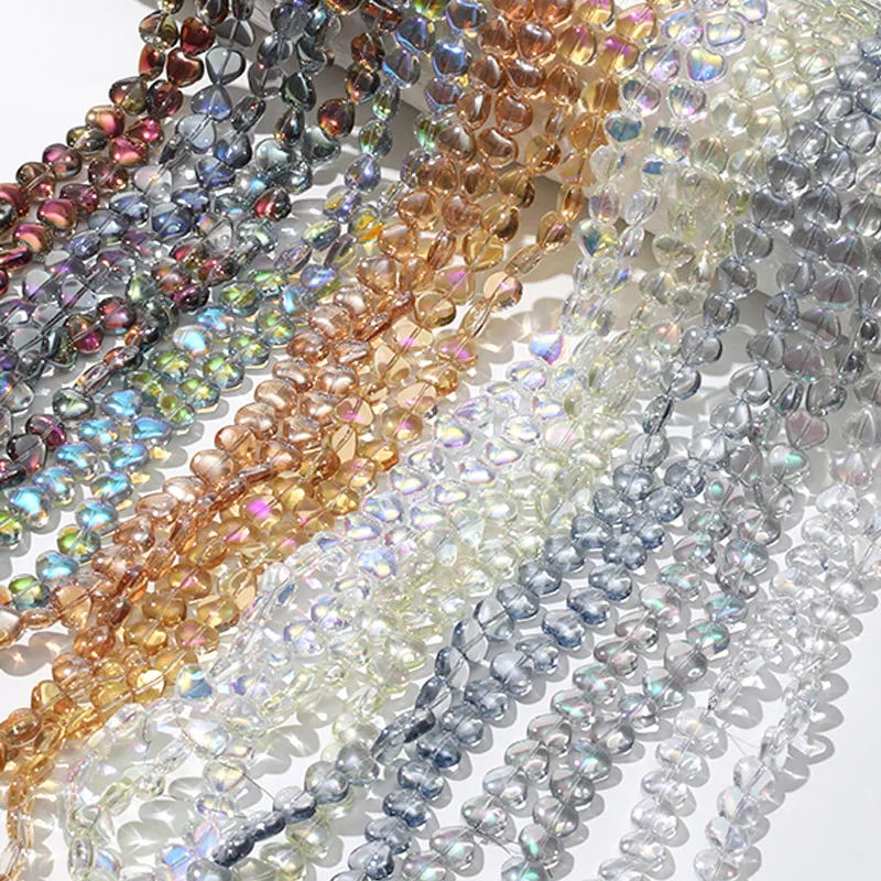 Luxury 10mm Peach Heart Czech Glaze Glass Crystal Beads Handmade DIY Bracelet Accessories For Jewelry Making Fitting