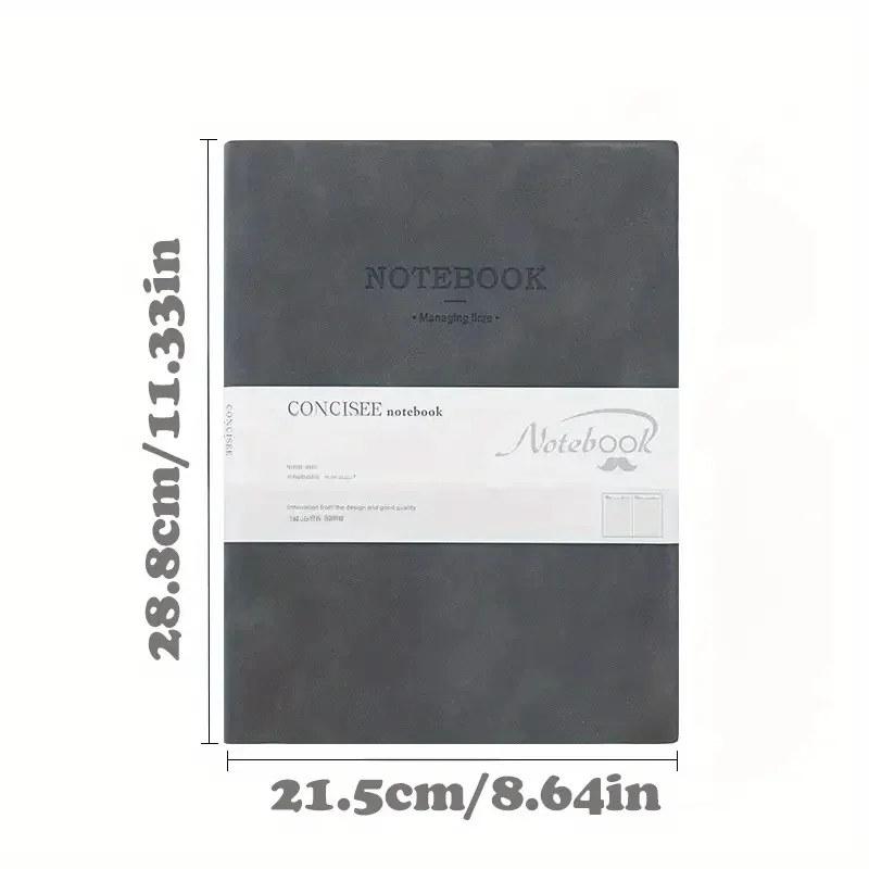 Soft Cover A4 Large Notebook, Simple College Ruled Journal Business Thickened A4 Memo Book