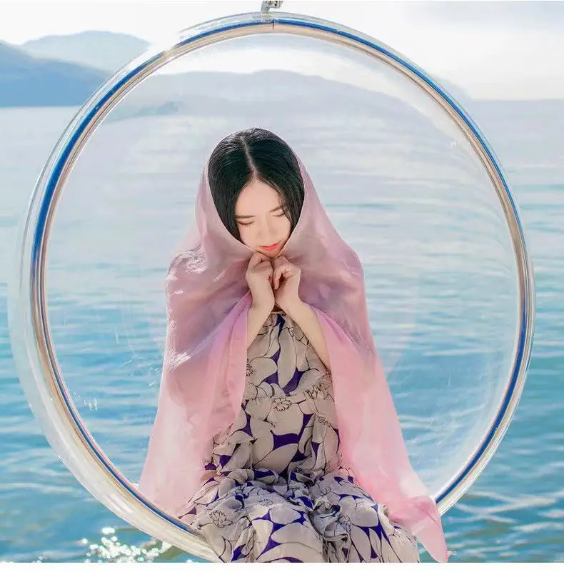 Bubble chair hotel glass ball swing balcony hemisphere transparent hanging chair scenic pool space chair