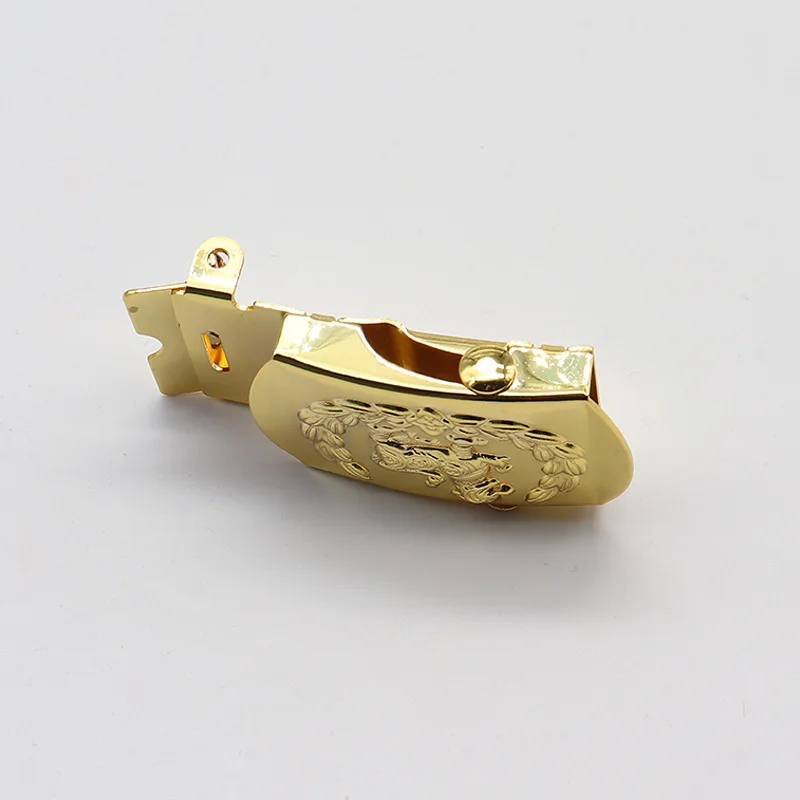 Customize Embossed Logo Solid Copper Golden Shiny Slide Pure Brass Buckle for Web Fabric Canvas Belt
