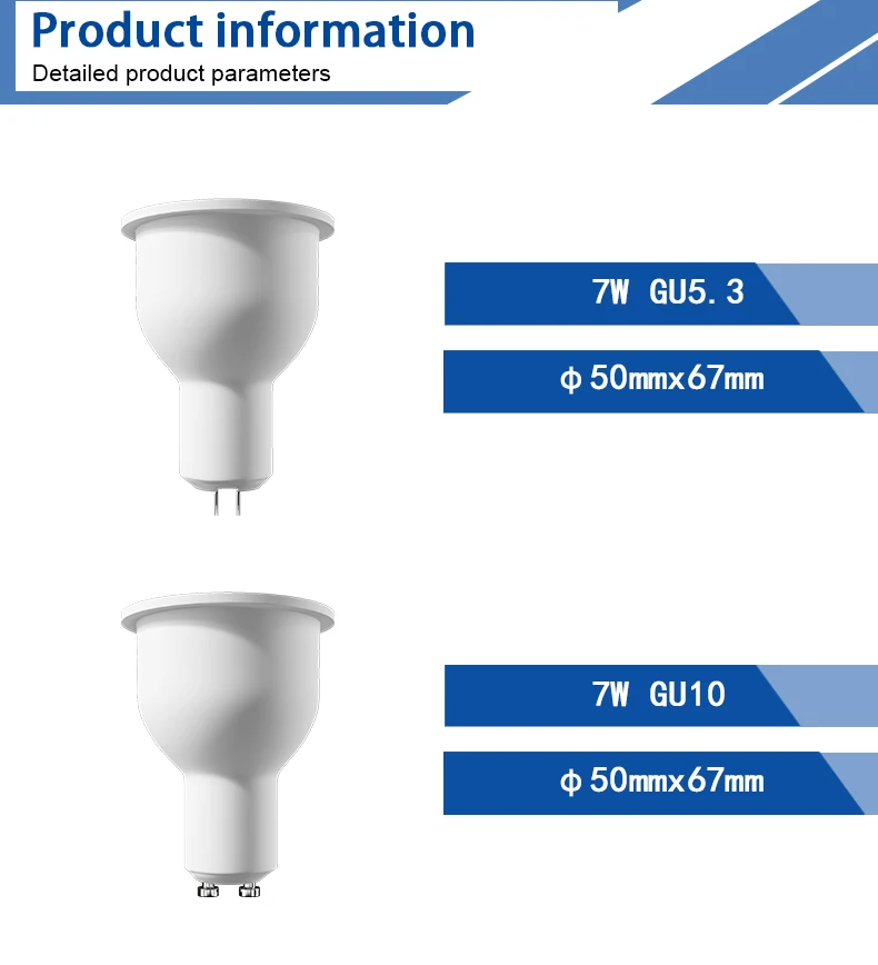 Spot light 7W led bulb track light bulb lens COB 3000K warm white GU10 MR16 led bulb