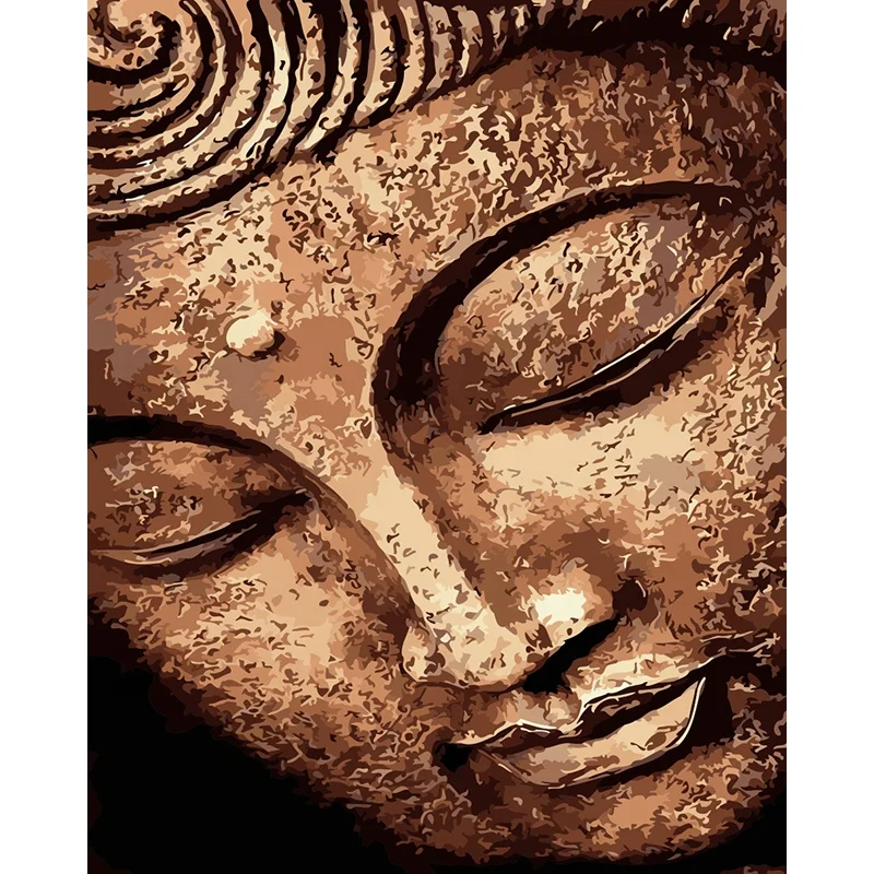 High Quality Decoration Home Buddha Digital Oil Painting by Number With Wooden Frame for Adults