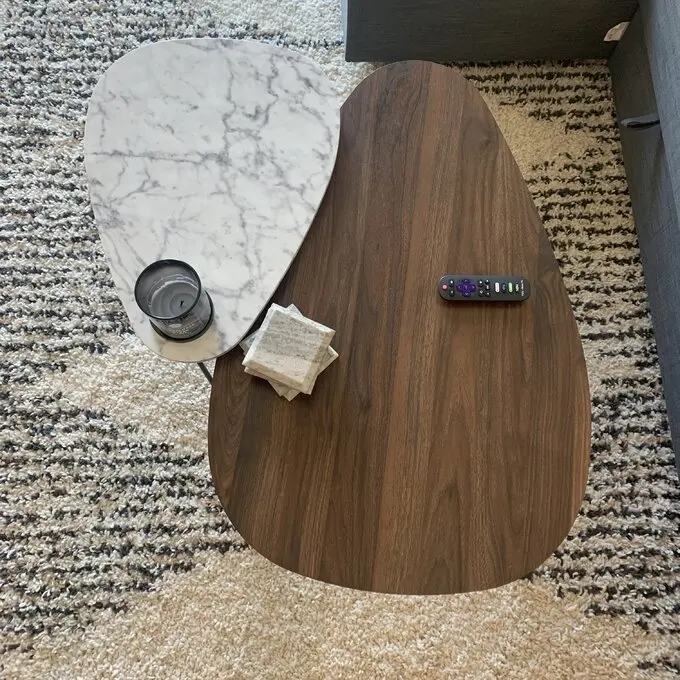 Hot Selling Modern Living Room Furniture Wood Coffee Table Triangular Nesting Double Coffee Tables