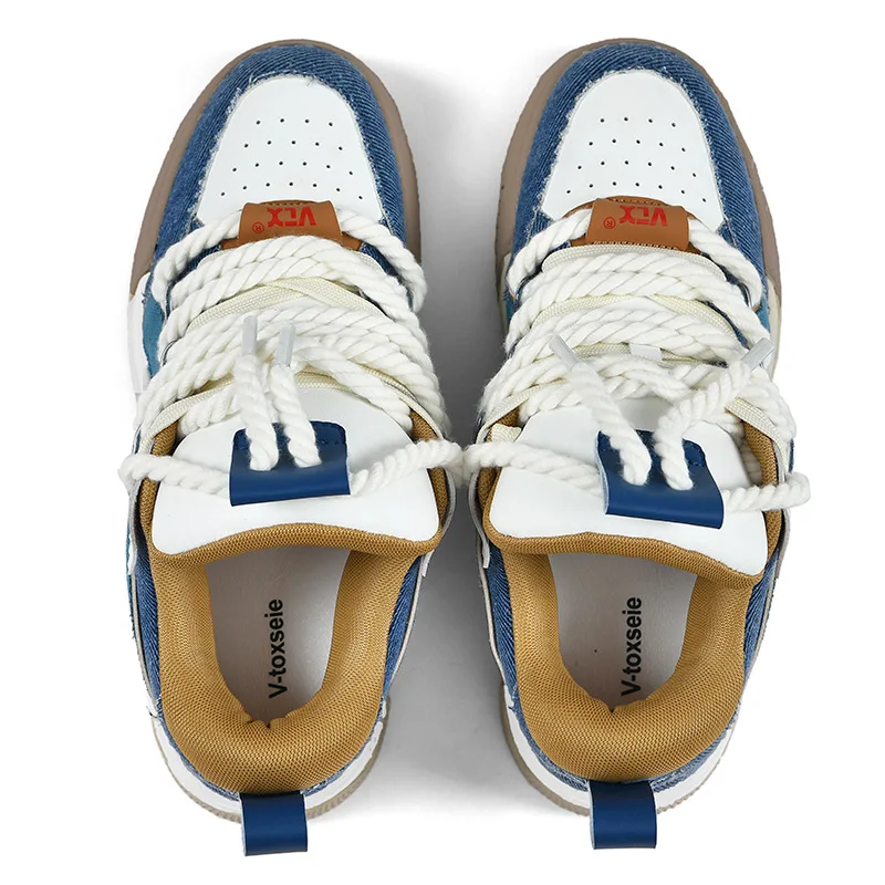 DLD New Sports And Leisure Shoes Niche Denim Versatile Low Cut Retro Board Shoes Skateboard Shoes