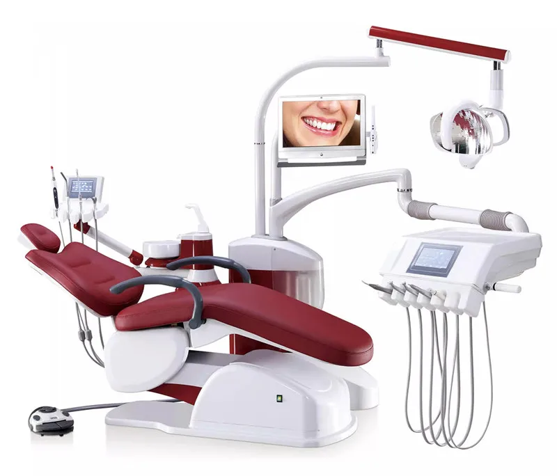 Luxury Electric Dental Chair Unit Full-set with LED Dental Lamp Digital Touch Key Control System for Dental Clinic