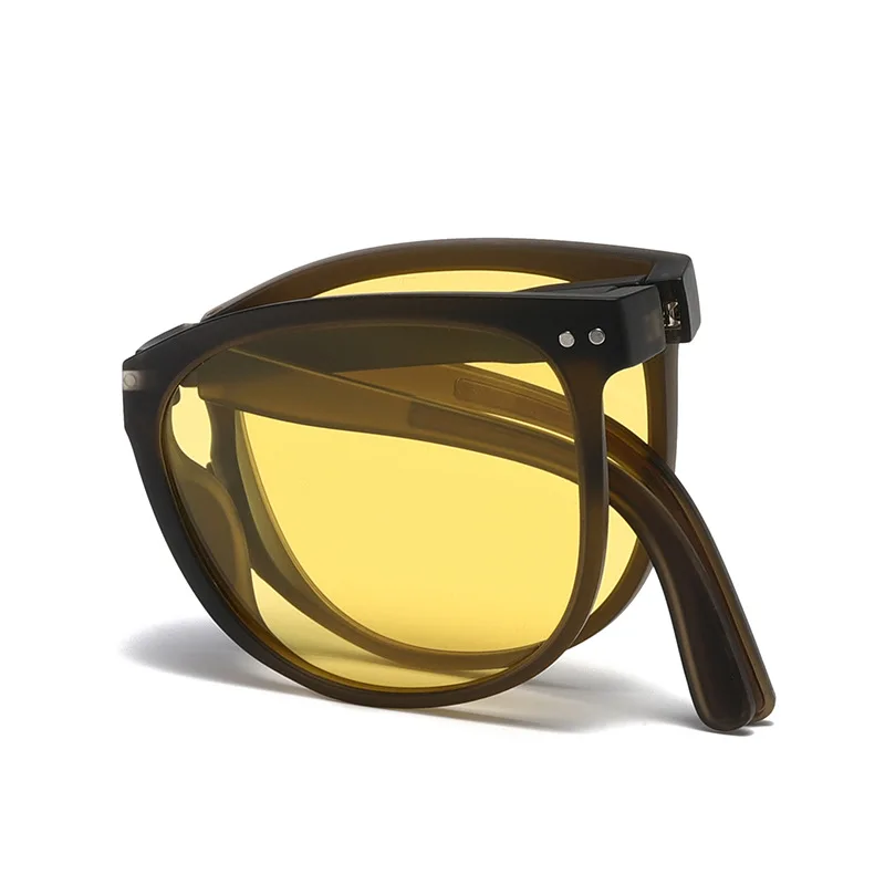 New foldable sunglasses Polarized portable Stylish ultra-light TR two-tone foldable sunglasses