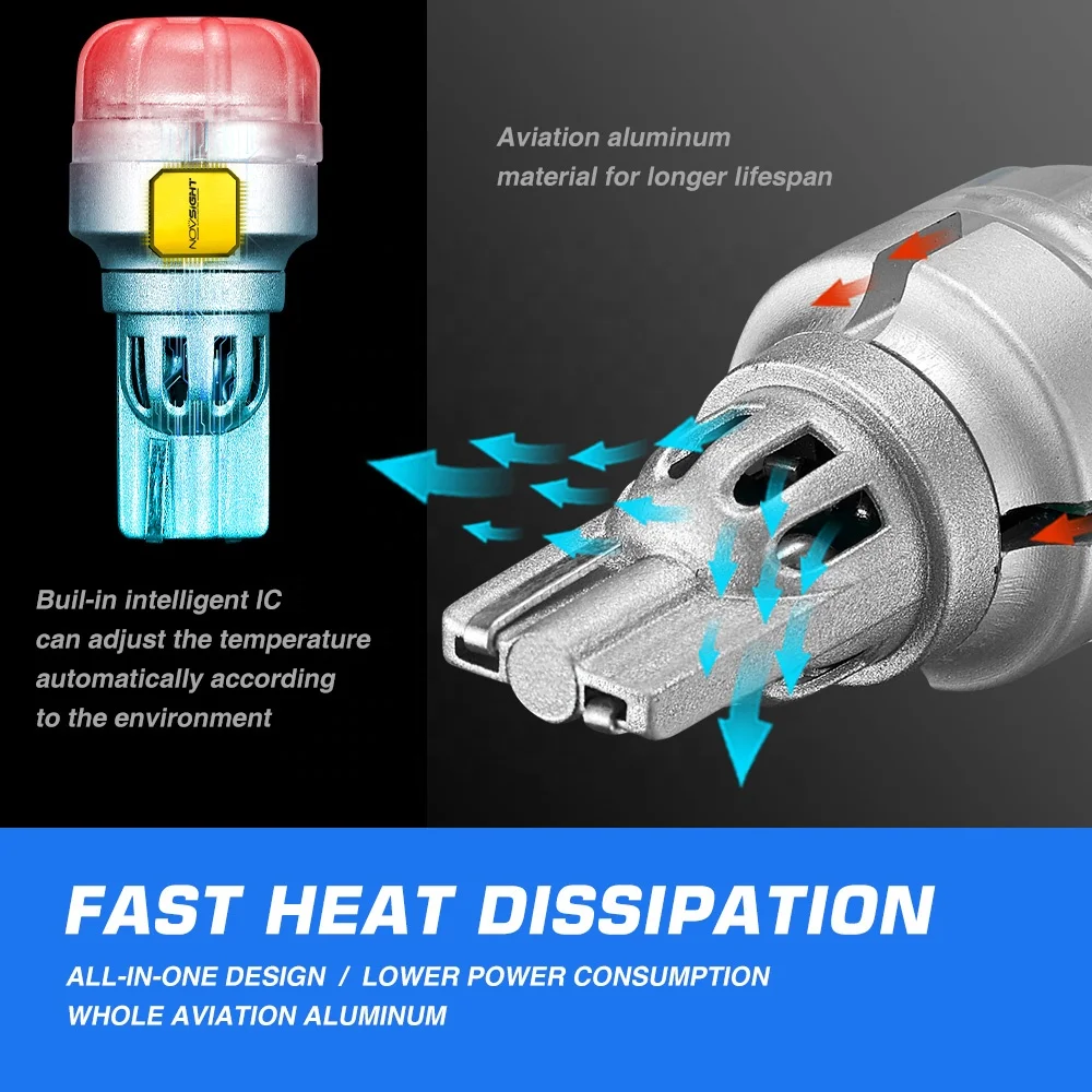 Novsight auto lighting system LED T15 canbus 3020 3SMD 1W white red yellow interior turn signal light t15 led