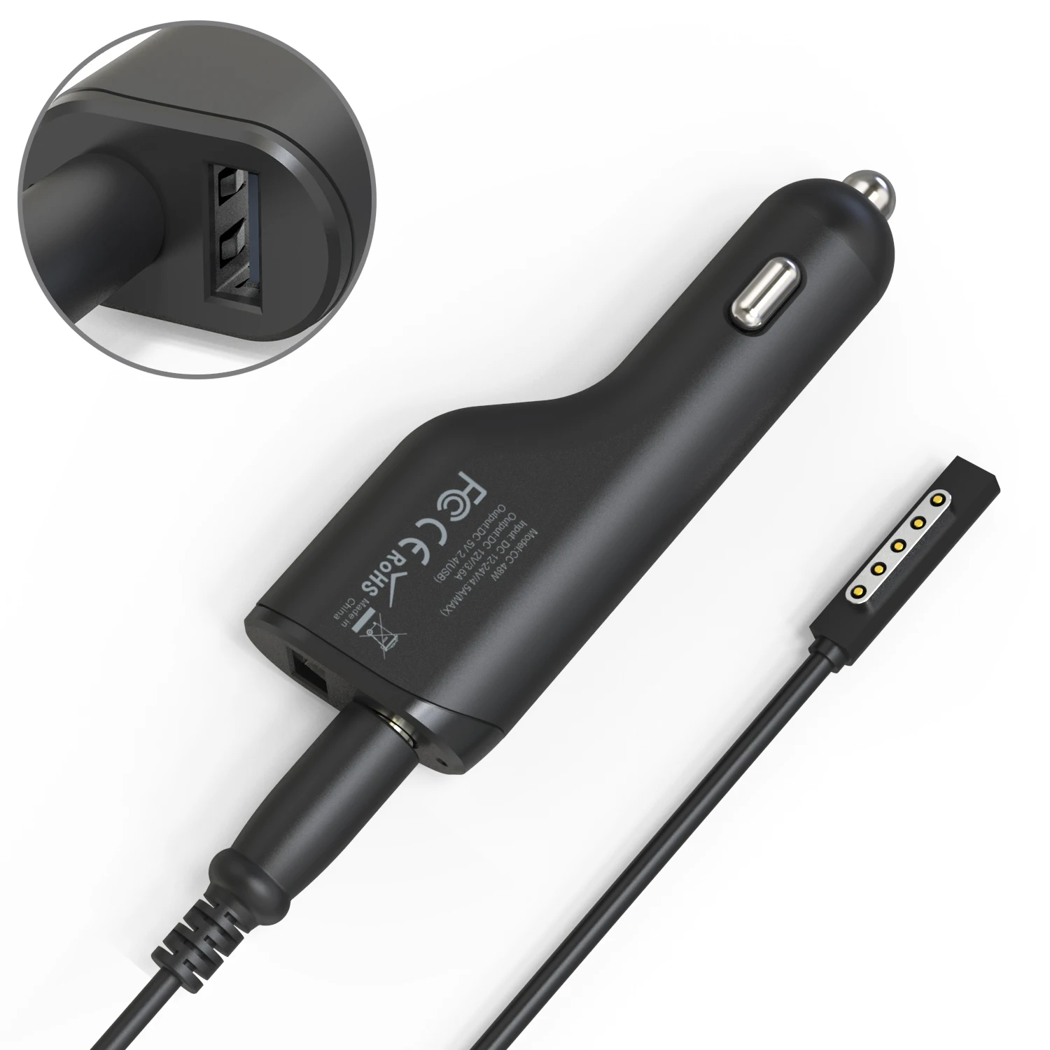 Vnew hot sell 48W 12V 3.6A Car Charger Surface ac dc USB pd travel Adapter Power Supply for Microsoft Surface