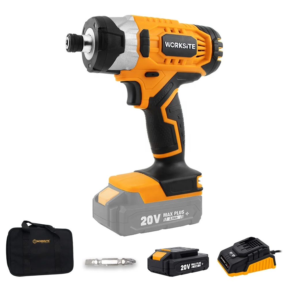 WORKSITE 20V Battery Screw Driver 2700RPM Lithium Power Screwdriver Machine Compact Cordless Impact Driver