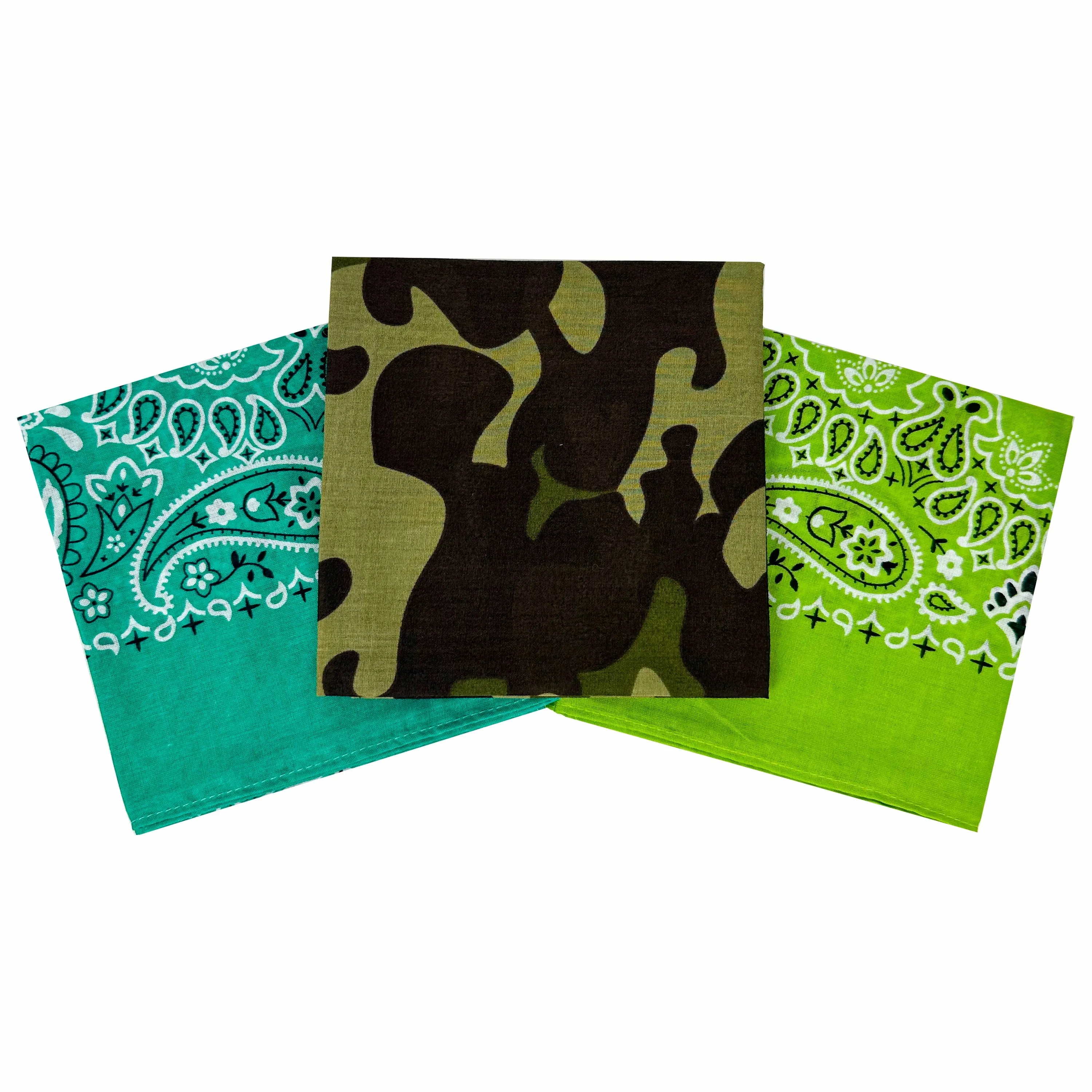 Hengli custom design camouflage fashion square bandana scarf cotton silk scarf for women Product