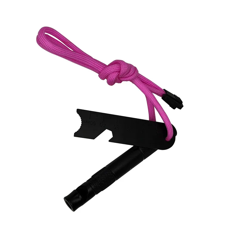 Camping Waterproof Flint Fire Starter With Customized Logo Compass Scraper Bottle Opener Whistle bag packing