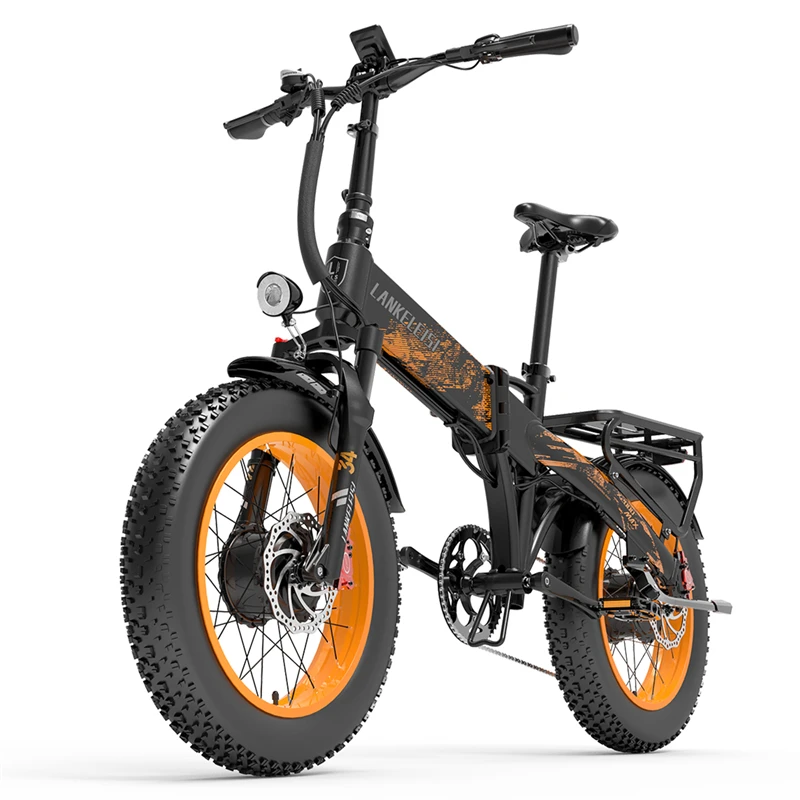 Lankeleisi X2000 MAX Электрический велосипед 2*1000 Вт двухмоторный 20-дюймовый складной электровелосипед 48 В 20 А · ч электрический с толстыми шинами