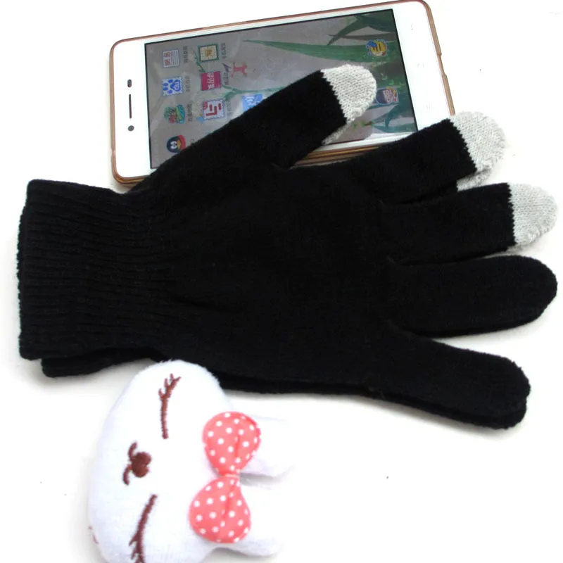 Mix Colors Size Winter Gloves Tablet Acrylic Knitted Gloves Smartphone Touch Screen Gloves Acrylic