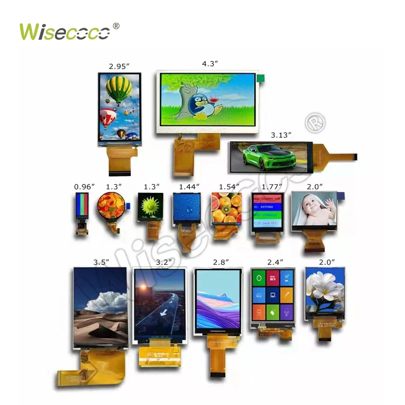 Wisecoco Custom Size Lcd Screen 3.9 Inch CPU SPI 40Pins Interface 300Nits 320*320 Tft Lcd Module Display
