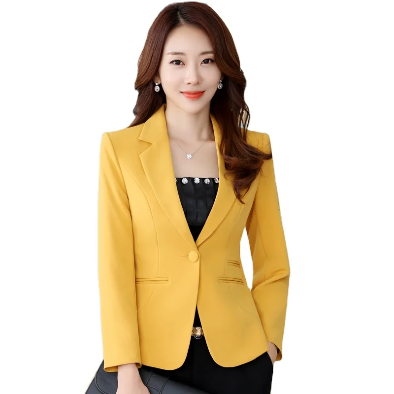 Single button fashion popular style ladies small suit spring and autumn short ladies suit jacket