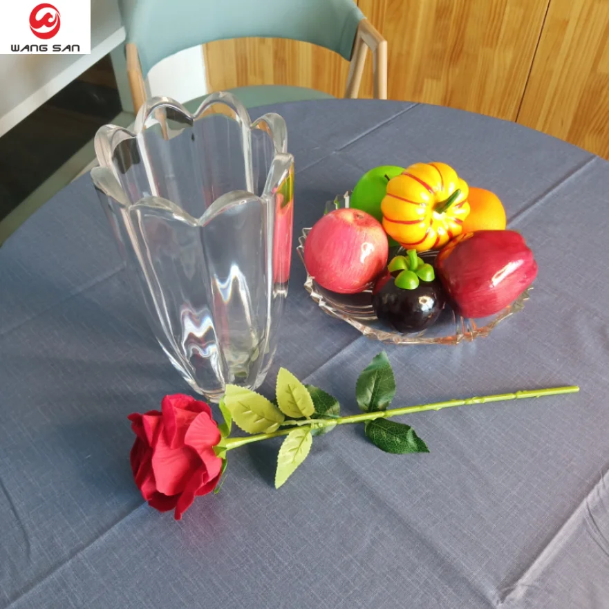 250mm crystal modern rock pattern style flower glass vase wholesale  glass vases wedding centerpiece clear