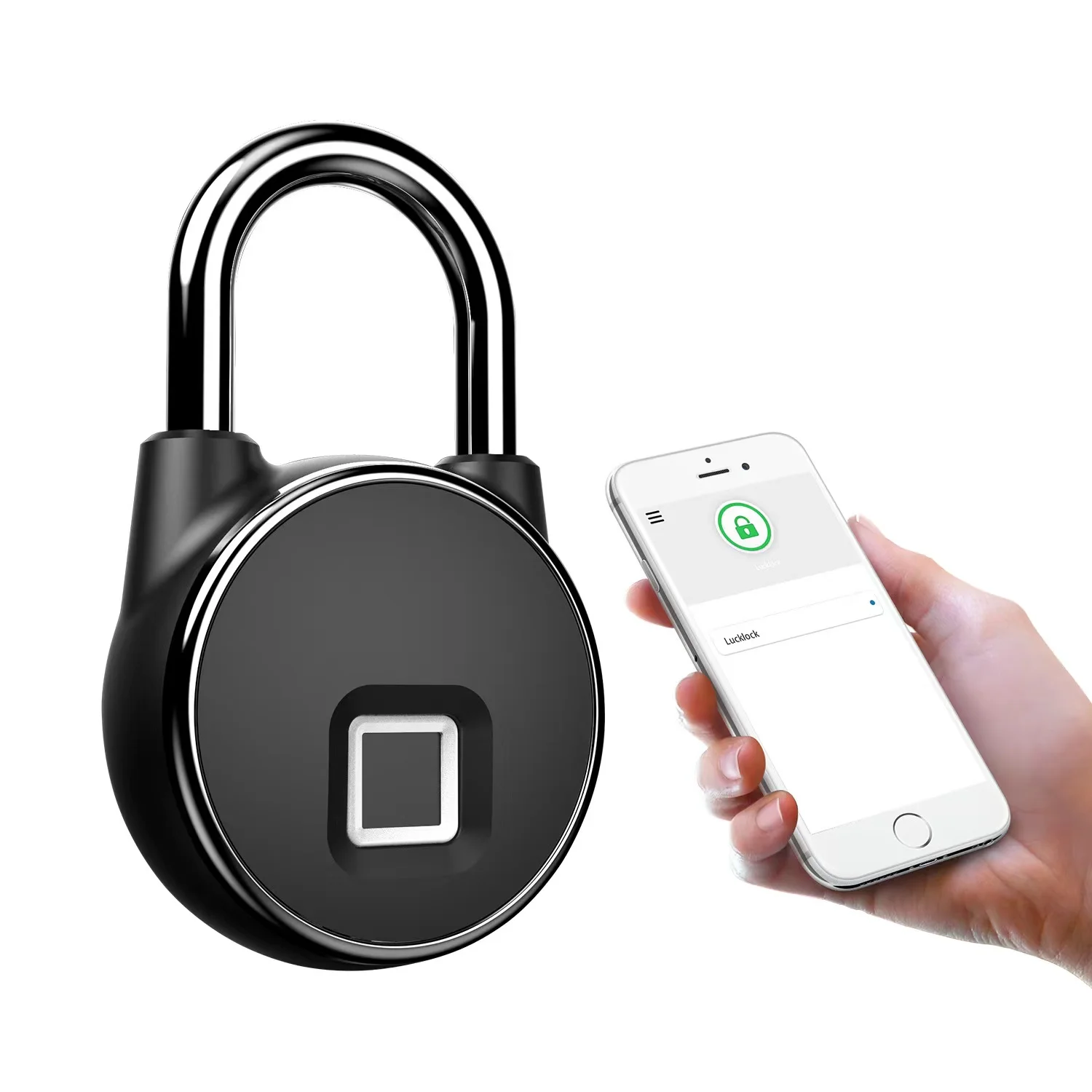 Smart Fingerprint Waterproof IP65 Portable Fingerprint stainless Aluminum Alloy Tuya BlE  Padlock Lock For Bag Cabinet