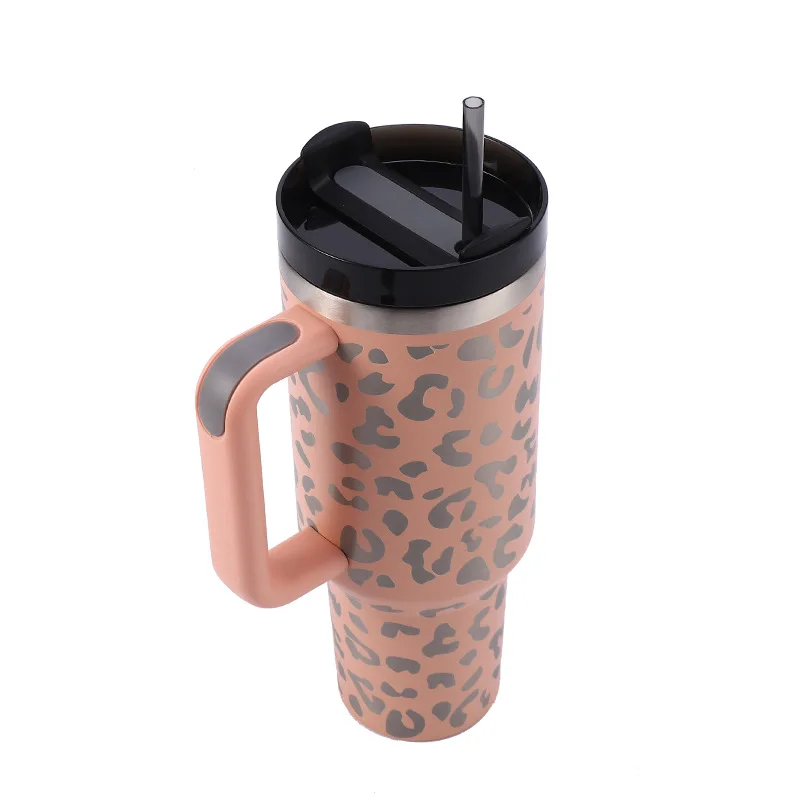 Wholesale Bulk 30oz 40oz Stainless Steel Double Wall Vaccum Insulated Travel Hnadled Tumbler with Straw Lid for Girls Women