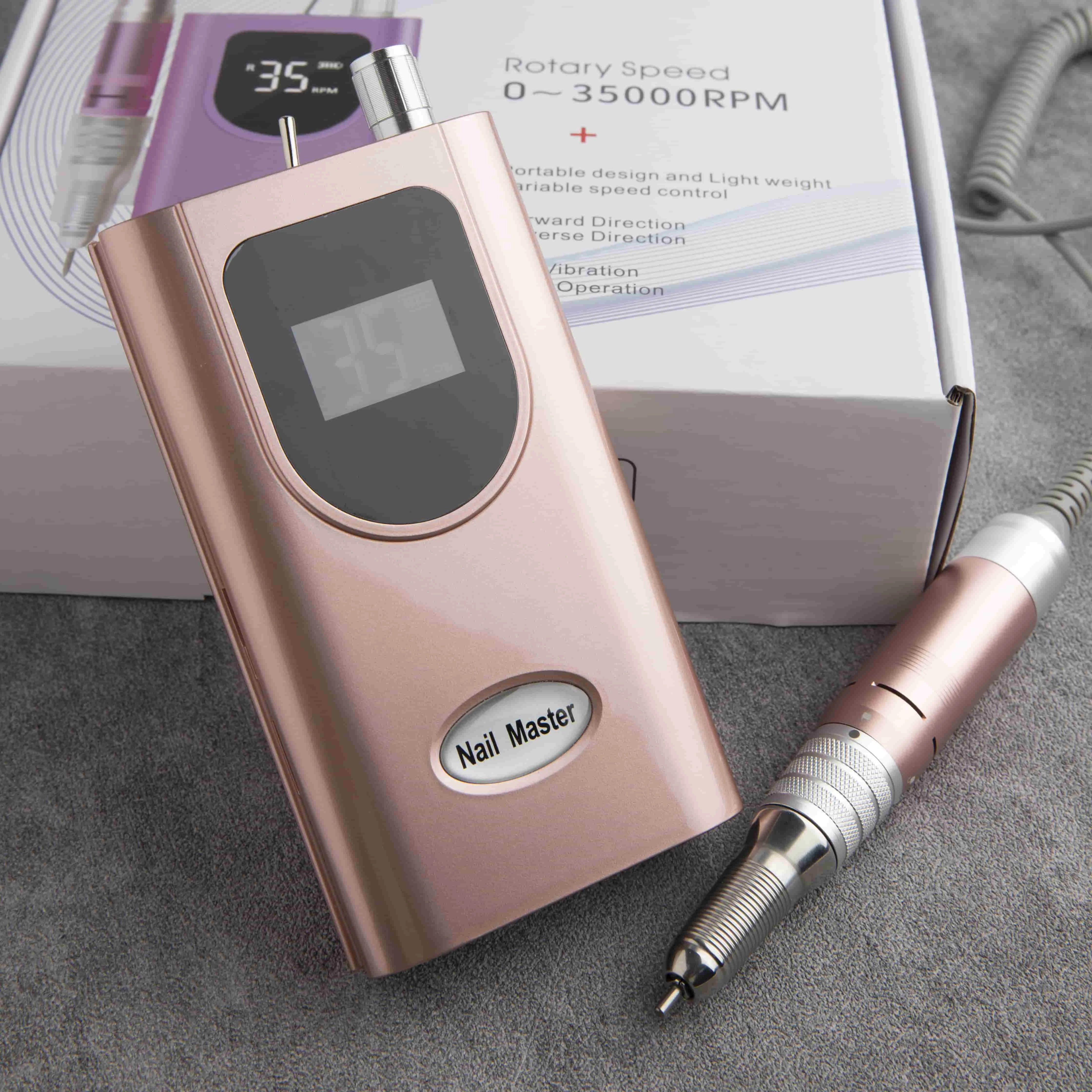 35000rpm Professional Easy Carry Portable Electric Rechargeable Nail Master Drill Machine