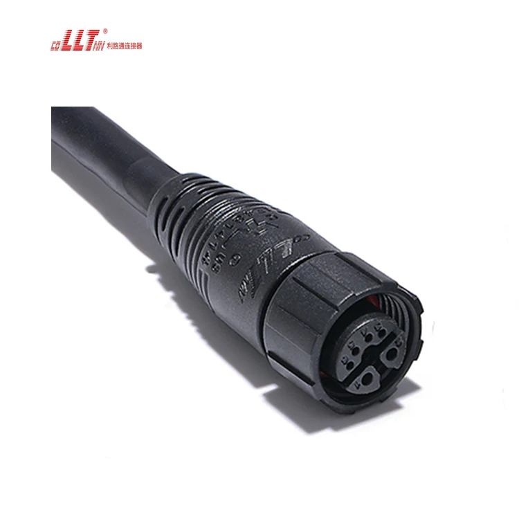2+4pin LLT M12 circular power and signal waterproof street light connector 2pin 3pin 5pin