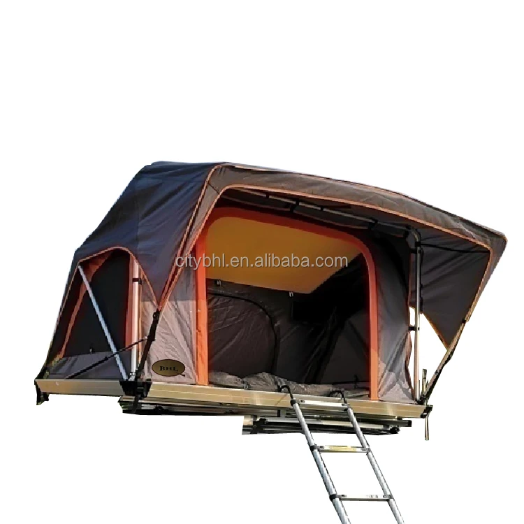 BHLQ leader factory whole sale High quality aluminum car rear top rooftop camping 2-3 3-4 6-8 10 person soft shell roof top tent