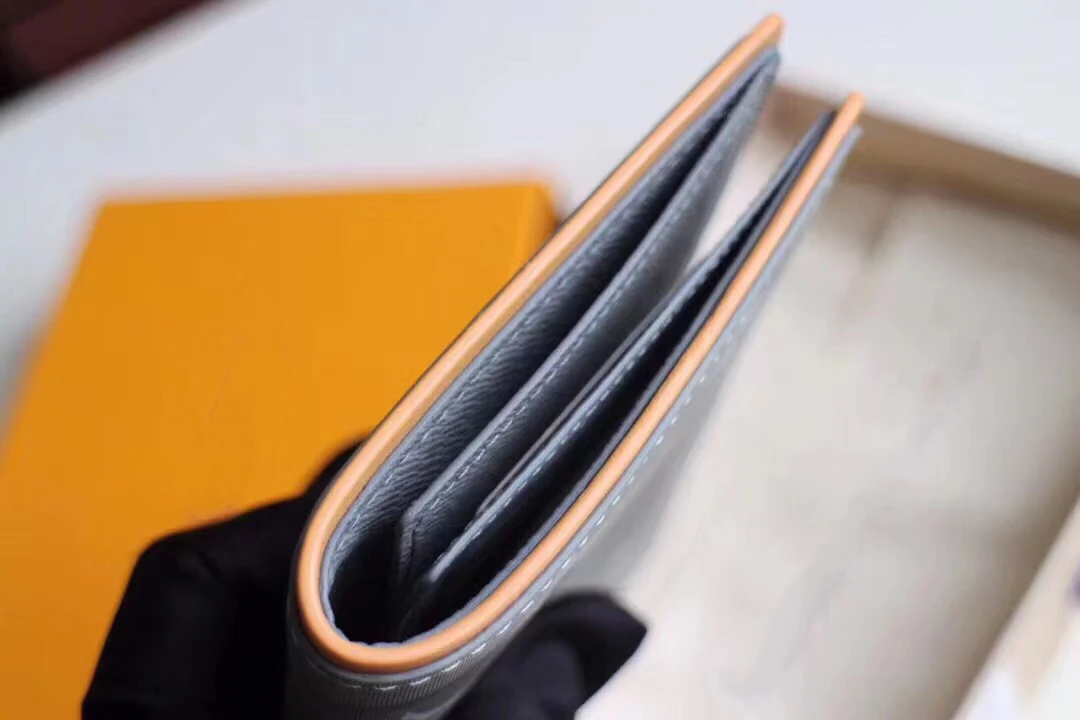 Factory Wholesale Retail Luxury Designer Unisex Grey Cash Cardholder Men Top Mirror Quality Wallet For Women