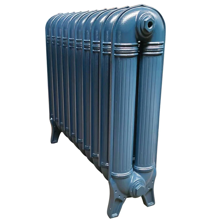 Ral 5009 azure blue color paint  Gothic style cast iron radiators BGL-739-1 10sections for central heating system