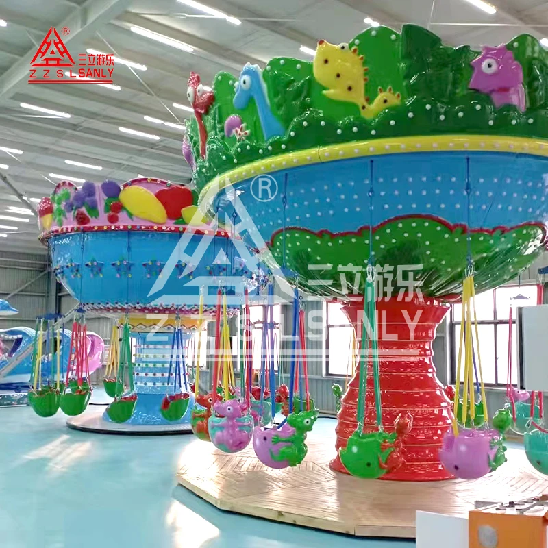 Dinosaur Theme Kids Amusement Park Rides Fairground Attraction Swing Carousel Ride Flying Chair For Sale