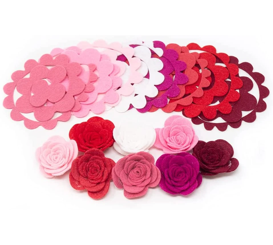 handmade kids unattached 3d rose large craft embellishments wool felt shapes flower for diy projects