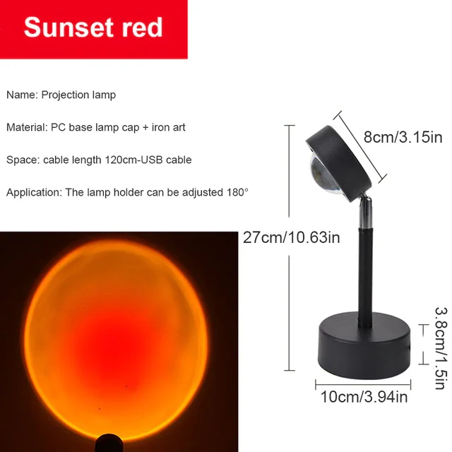 Sunset projection lamp sunset glow decoration home hotel live broadcast lamp decoration lamp to create a beautiful style