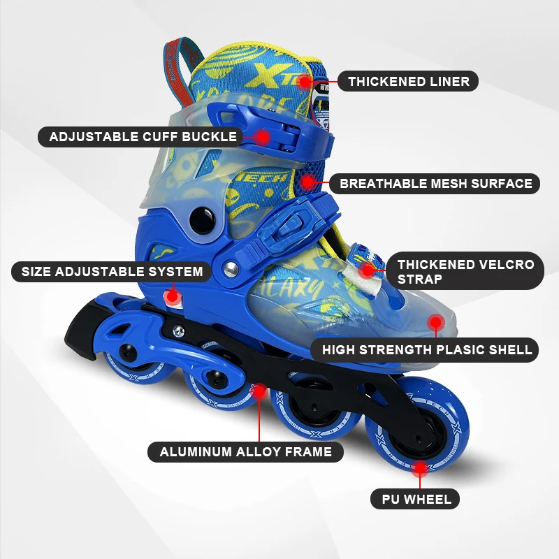 High quality PU 4 wheels detachable inline roller skates for children