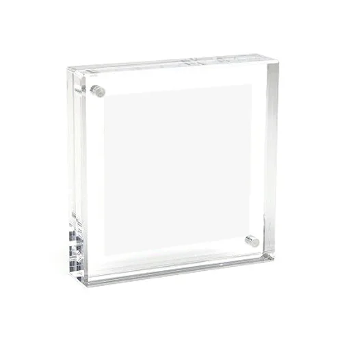 Double Sided Custom Clear Magnetic Acrylic Block Picture Photo Frame With Magnets Wholesale