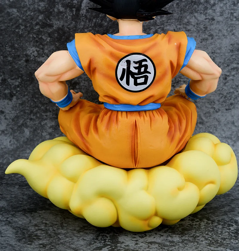 38cm PVC Son Goku Super Saiyan Anime Figure Hot sale Goku Sitting Position Kid Toy Collection Model Animation Source from Japan