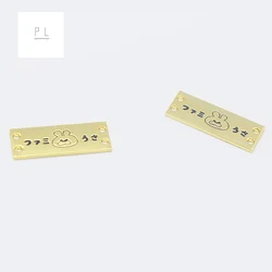 fashion Custom Brand Label Gold plated Zinc Alloy Logo Metal Plate Label Name Tags clothing tag custom