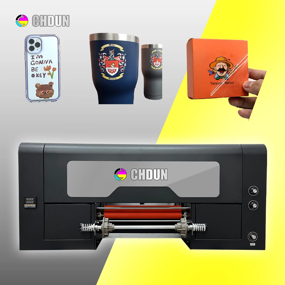 Roll To Roll UV LED Sticker Printer Double Printhead XP600 DTF Printer A3 UV DTF printer