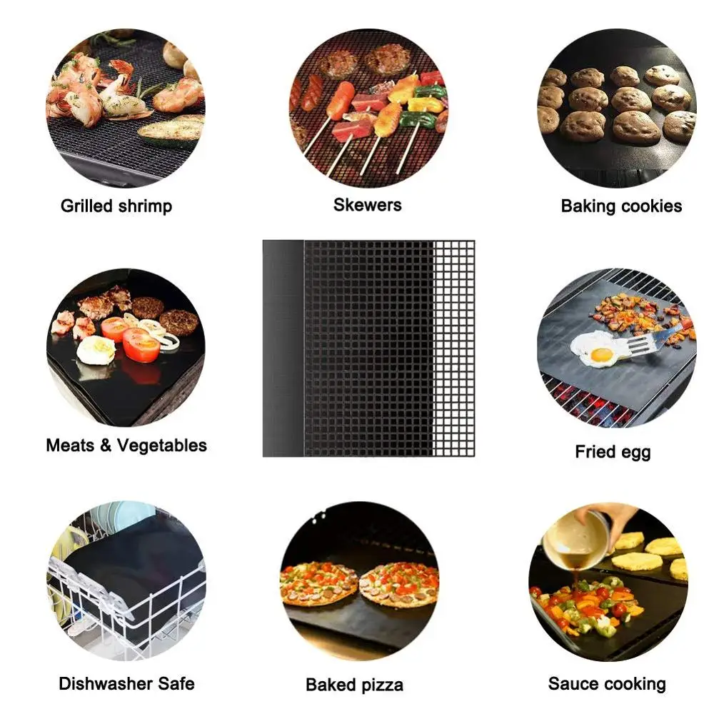 Grill mesh mat hot sell easy clean heat resistant non-viscose ptfe